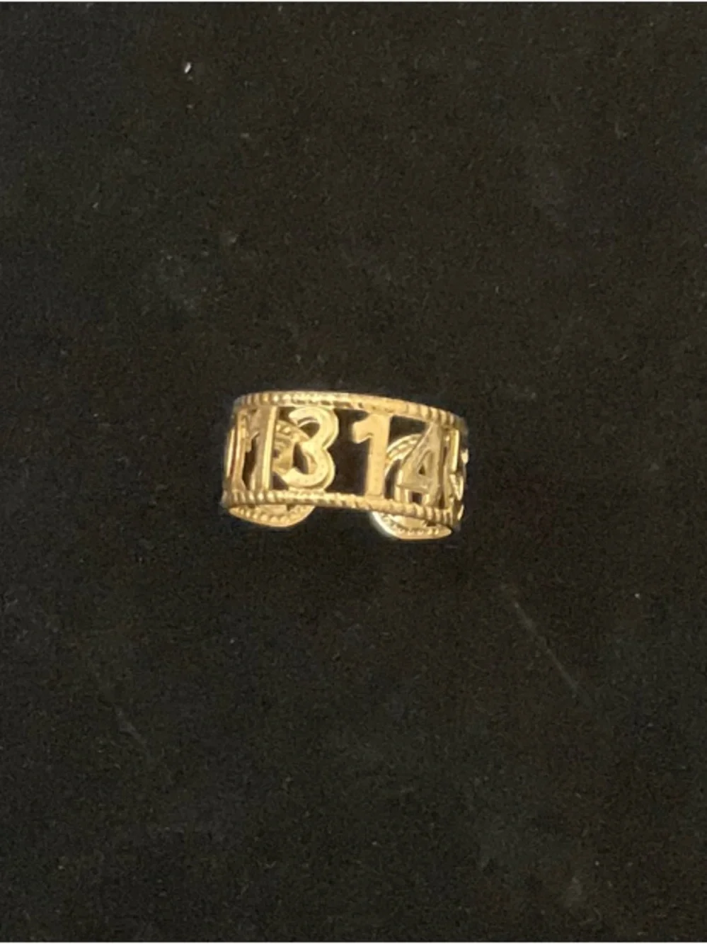 Gold Number Cutout Kids Ring